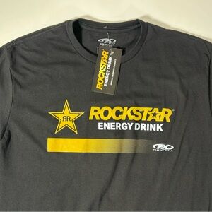 Factory Effex Rockstar Energy Drink Yellow Banner Moto T-Shirt - Black, M